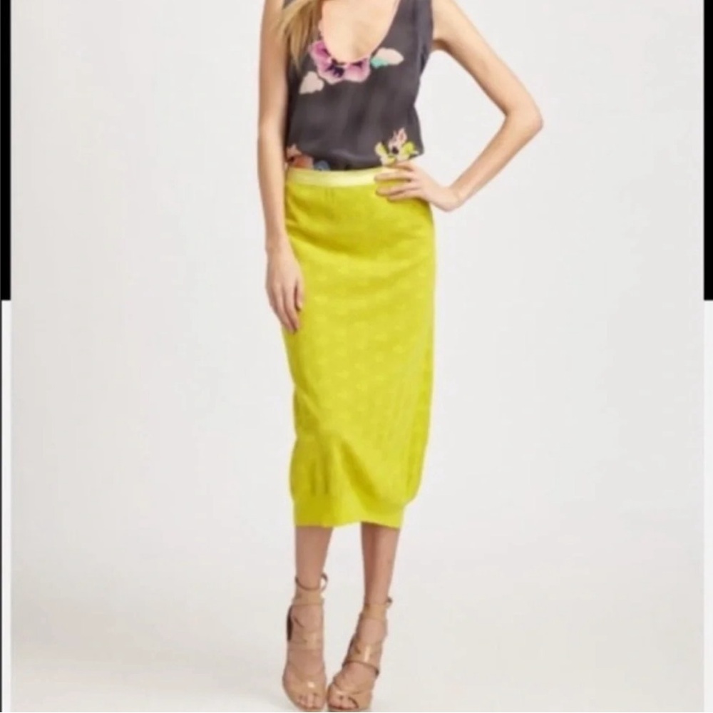 Rebecca Taylor yellow green skirt